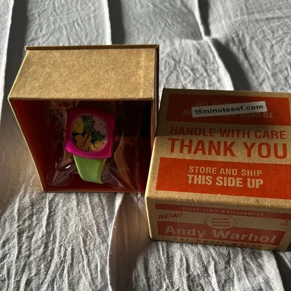 Andy Warhol Vibrant Pink and Green Watch - Picture 7 of 11